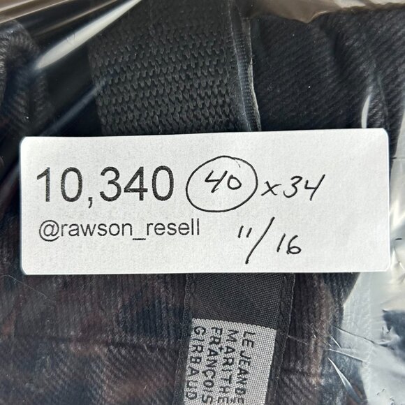 Girbaud 90s Shuttle Tape Jeans 40x34 Black Gothic Wide Leg Baggy Cyber‎ Punk Y2K - Picture 9 of 9